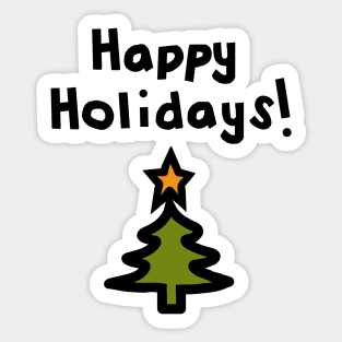 Happy Holidays Christmas Tree Sticker